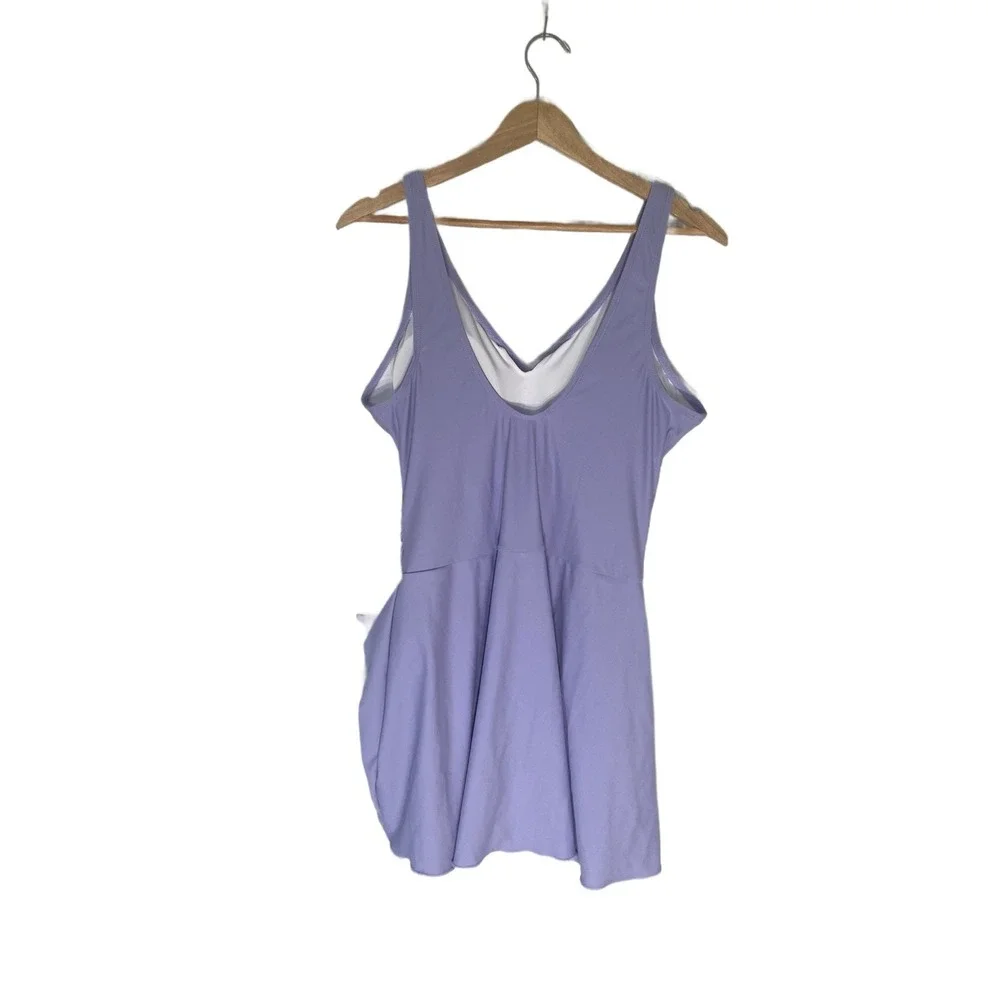 NWT Halara V Neck Ruched Asymmetric Tie 2-in-1 Tummy Control 1PC Swimsuit Large‎